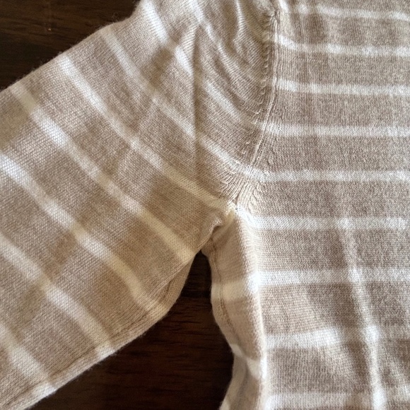 Club Monaco NWT MacKenzie striped sweater 100% wool colour Oatmeal size S - Picture 6 of 16